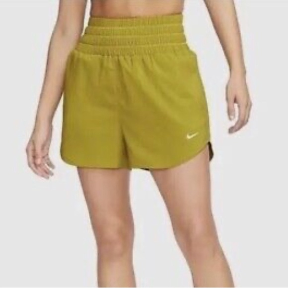 Nike High Waist Women Shorts - Mustard Yellow - Picture 4 of 4
